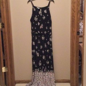 Black floral long sundress